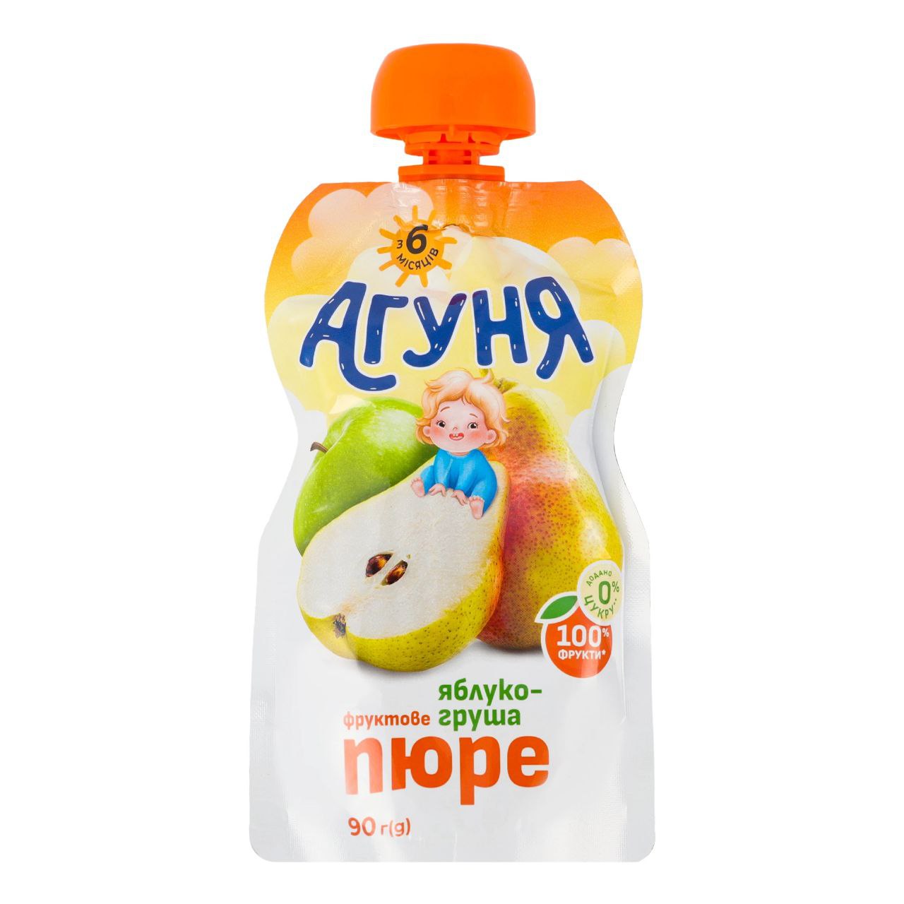 Пюре Агуня Яблуко-Груша 90 г дой-пак 